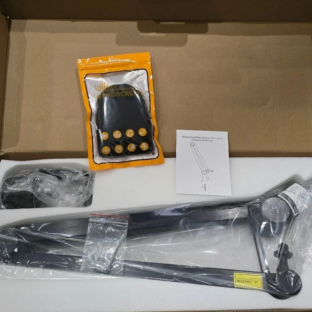 SUNMON QuadCast Boom Arm Heavy Duty Mic Stand w Pop Filter‎ 360 Clamp